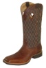Twisted X MRS0016 for $179.99 Men's' Ruff Stock Western Boot with Whiskey Bison Print Leather Foot and a Wide Square Toe